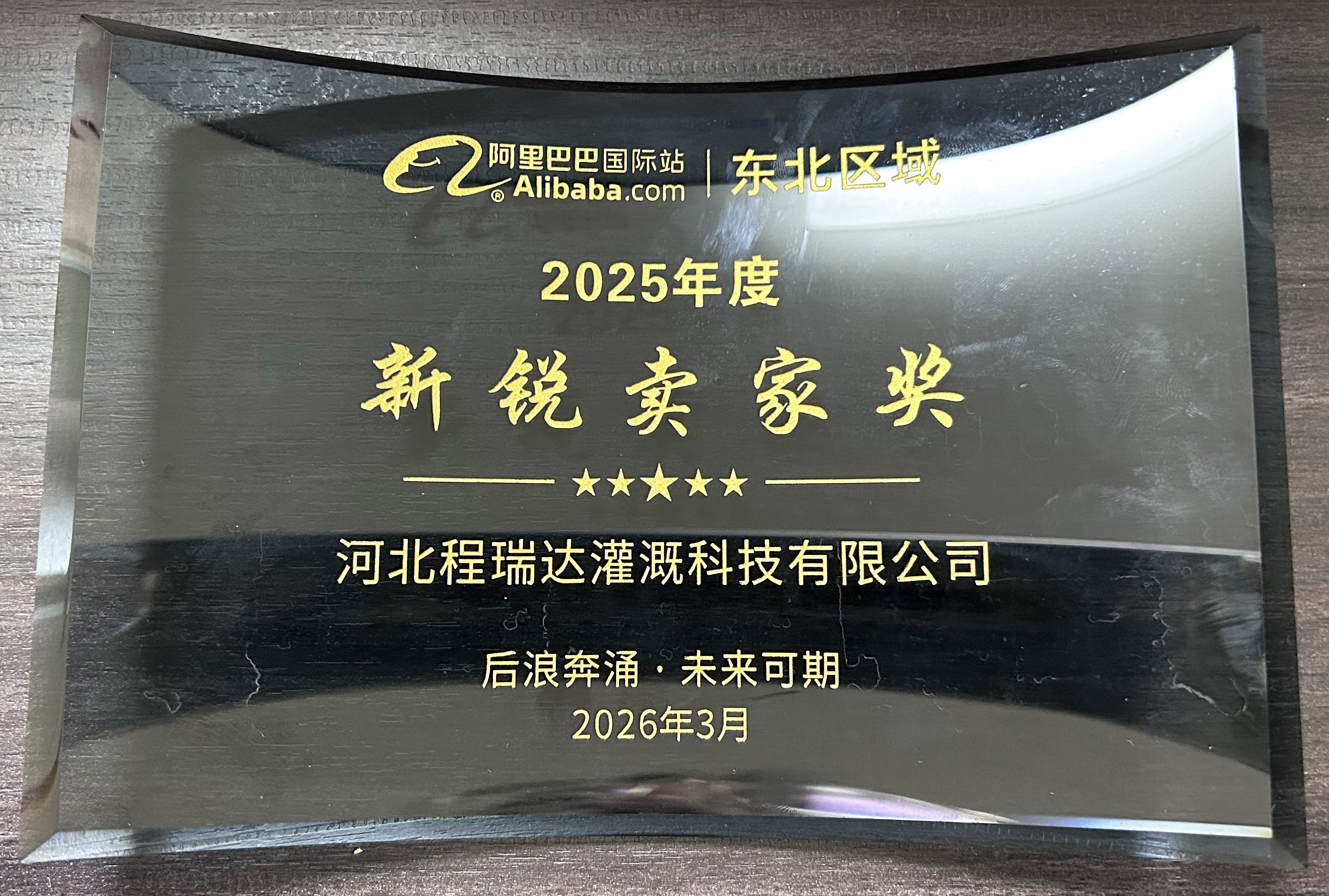 西藏程瑞达灌溉 | 荣获阿里国际站新锐卖家奖